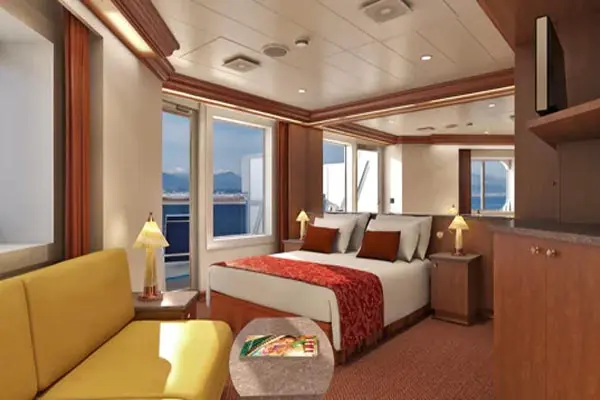 Spacious cruise suite room