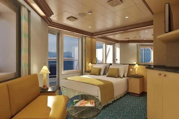 Spacious cruise suite room