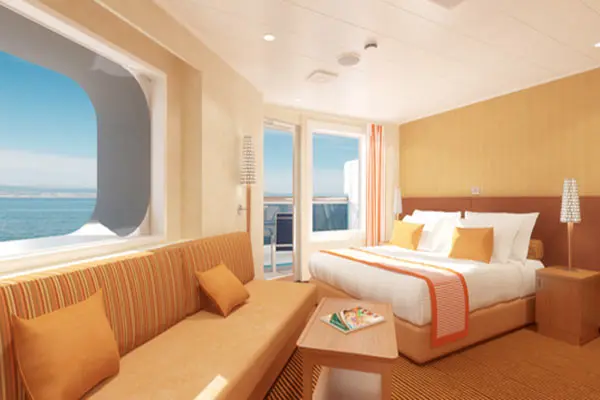 Spacious cruise suite room