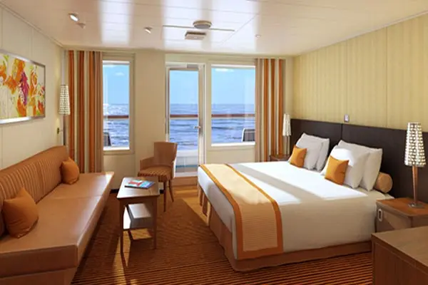 Spacious cruise suite room
