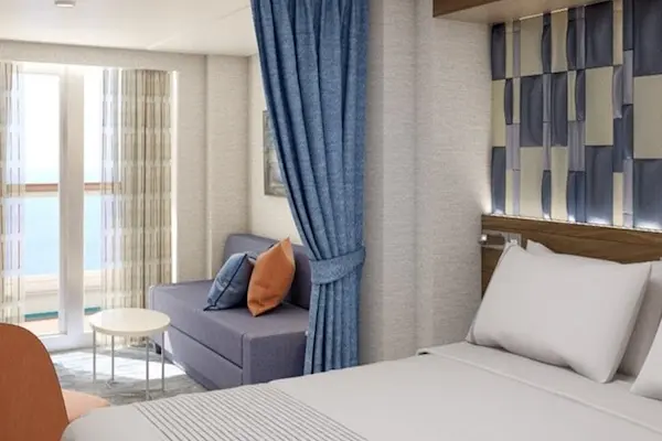 Spacious cruise suite room