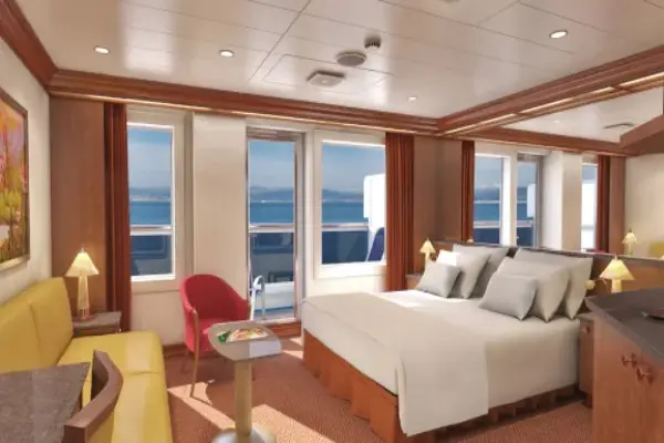 Spacious cruise suite room