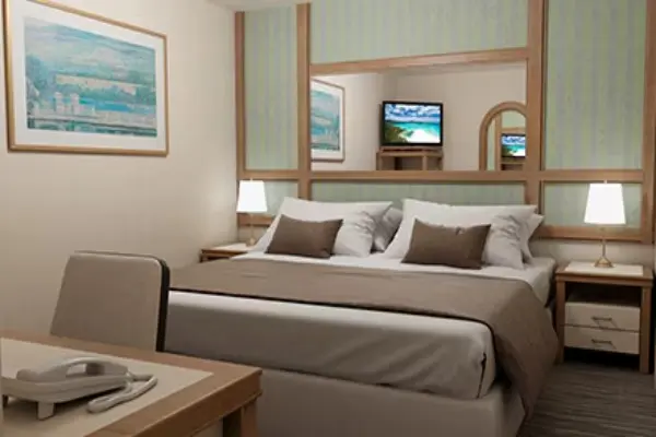 Cozy cruise cabin interior