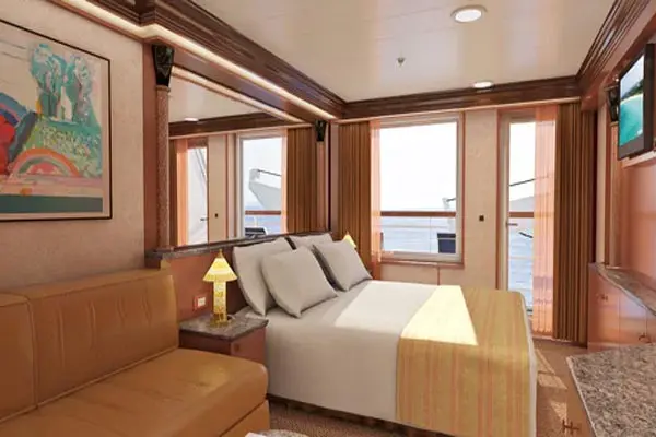 Spacious cruise suite room