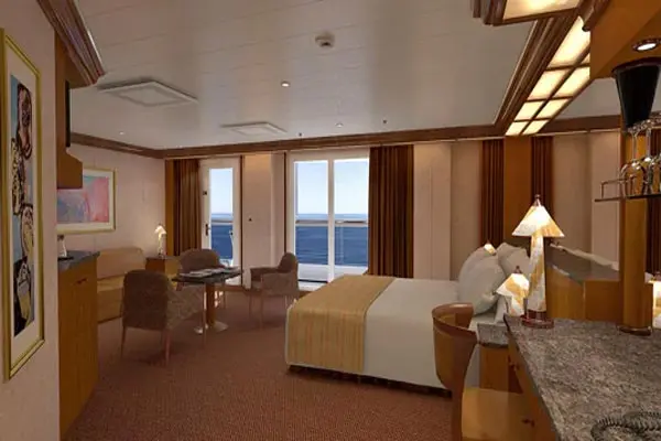 Spacious cruise suite room