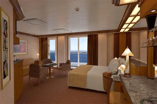Spacious cruise suite room