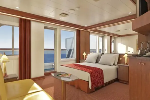 Spacious cruise suite room