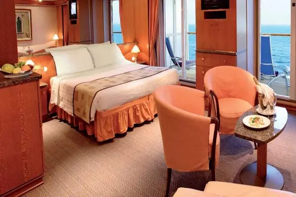 Spacious cruise suite room