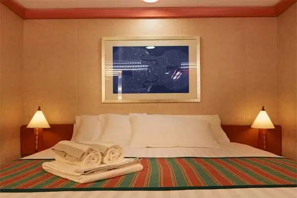 Cozy cruise cabin interior