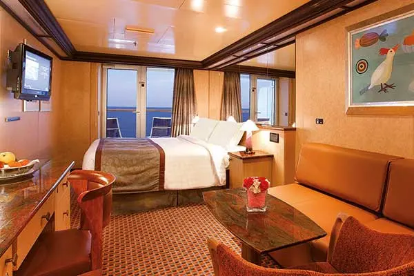 Spacious cruise suite room