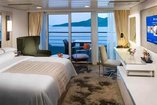 Spacious cruise suite room