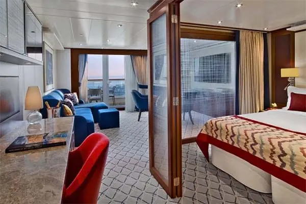 Spacious cruise suite room