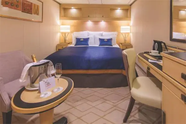 Cozy cruise cabin interior