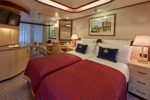 Spacious cruise suite room