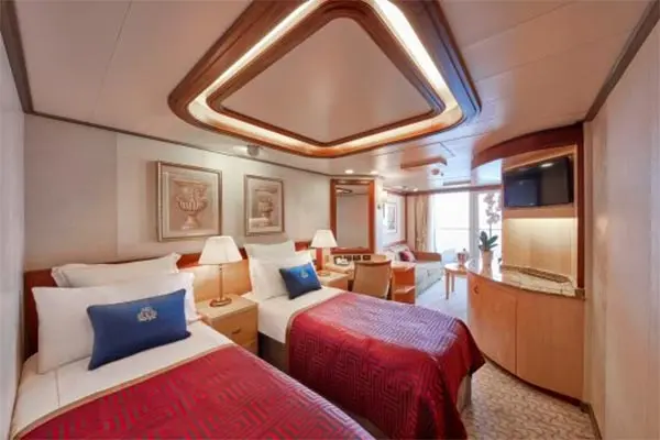 Spacious cruise suite room