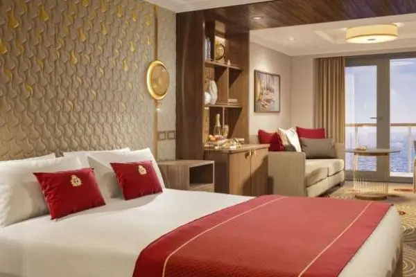 Spacious cruise suite room