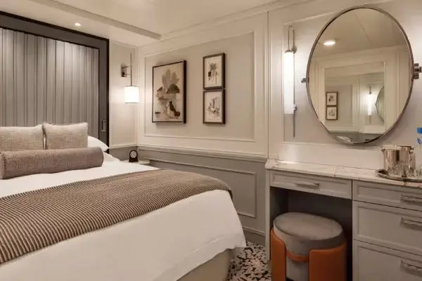 Cozy cruise cabin interior