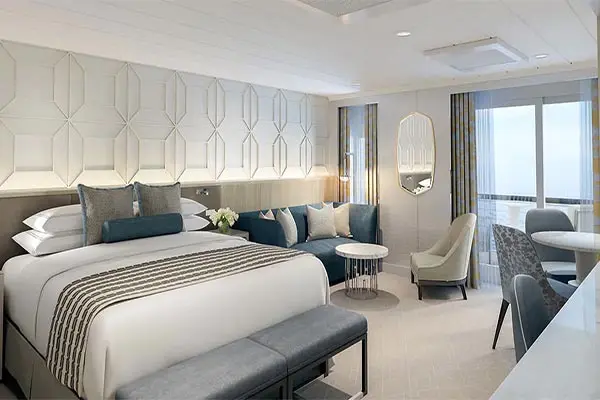 Spacious cruise suite room
