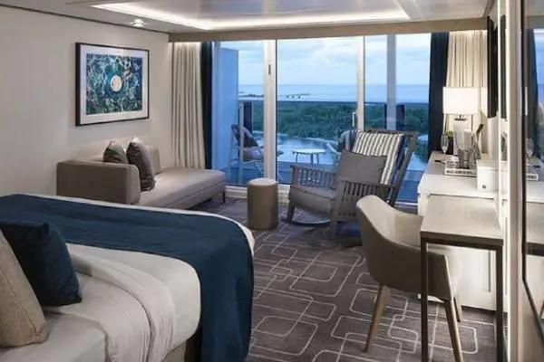 Spacious cruise suite room