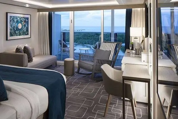 Spacious cruise suite room