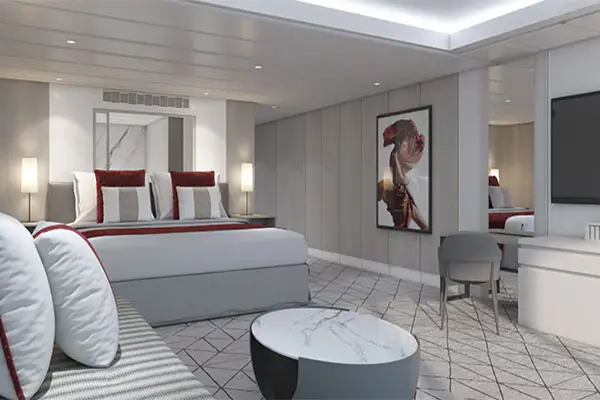 Spacious cruise suite room