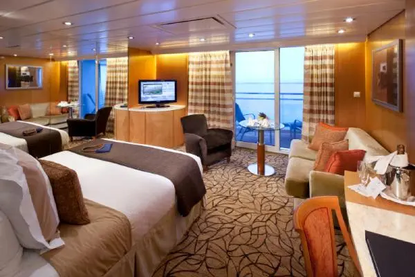 Spacious cruise suite room