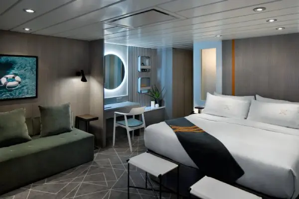 Spacious cruise suite room