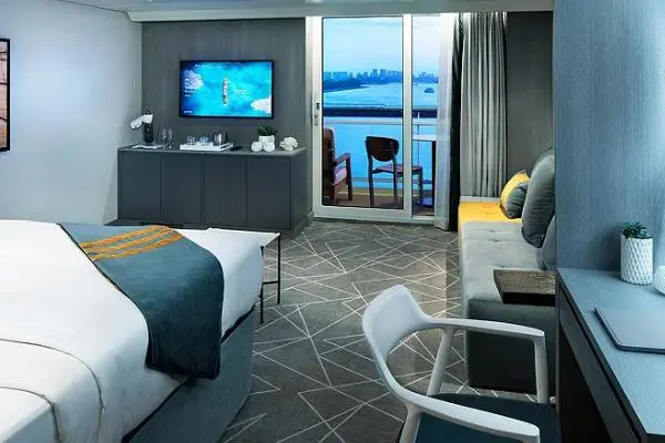 Spacious cruise suite room