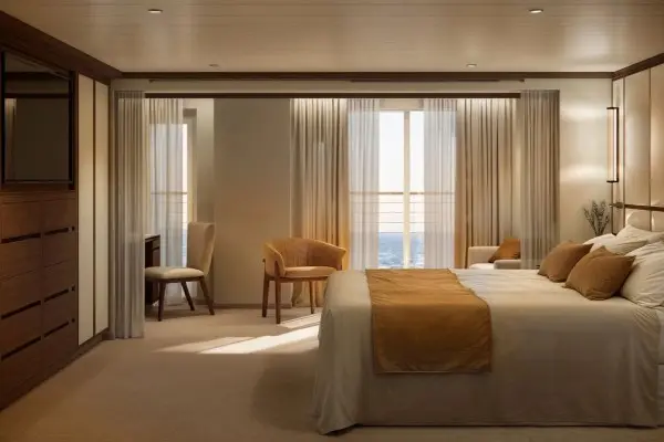 Spacious cruise suite room