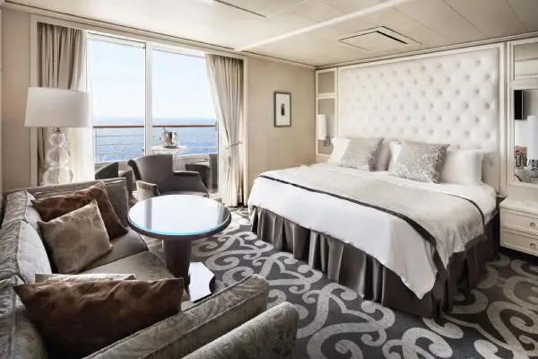 Spacious cruise suite room