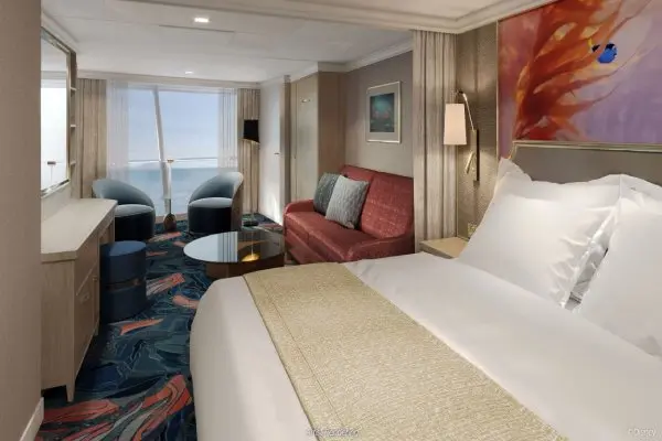 Spacious cruise suite room