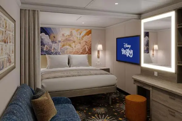Cozy cruise cabin interior