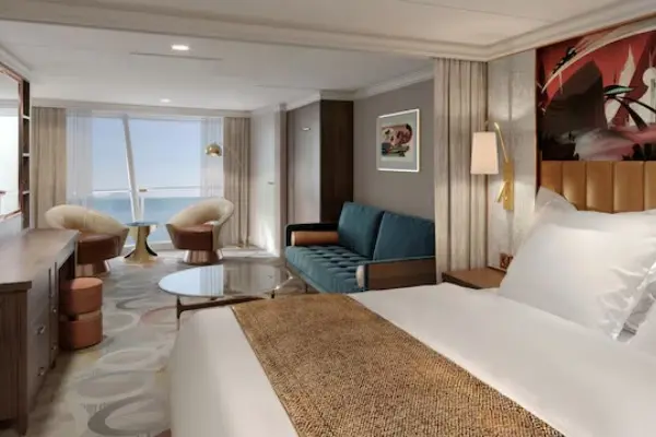 Spacious cruise suite room