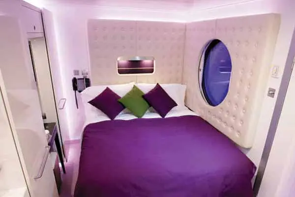 Cozy cruise cabin interior