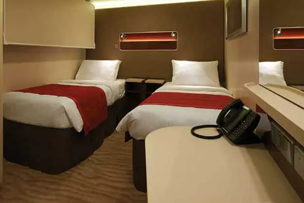 Cozy cruise cabin interior