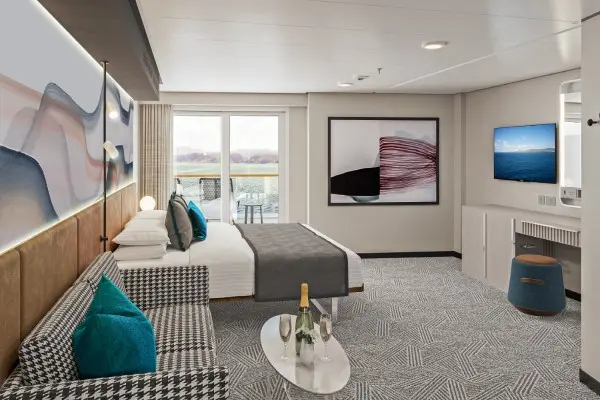 Spacious cruise suite room