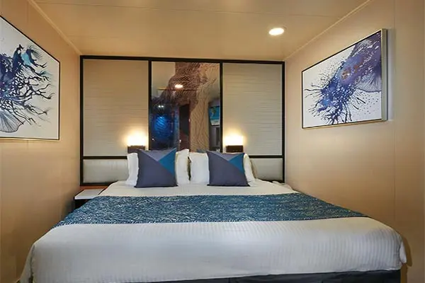 Cozy cruise cabin interior