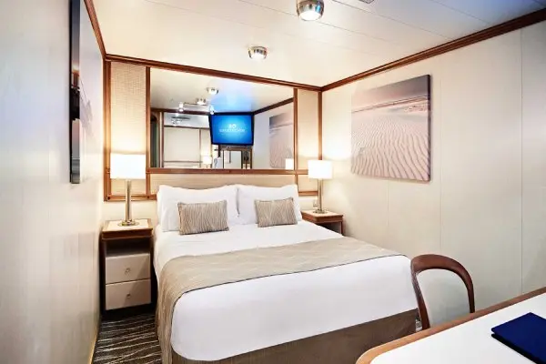 Cozy cruise cabin interior