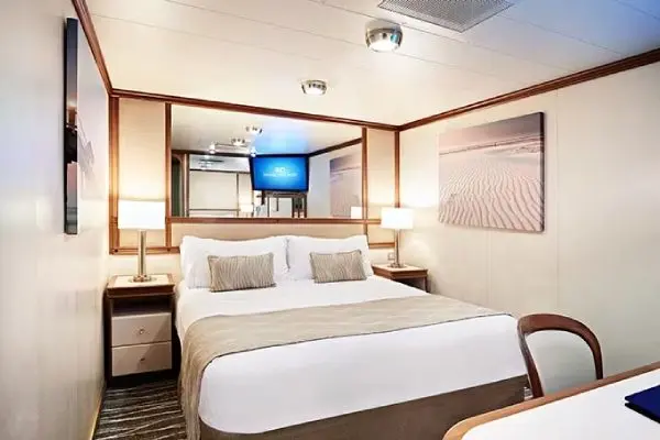 Cozy cruise cabin interior