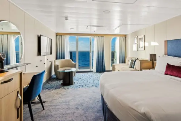 Spacious cruise suite room