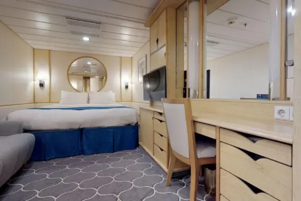 Cozy cruise cabin interior