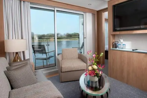Spacious cruise suite room
