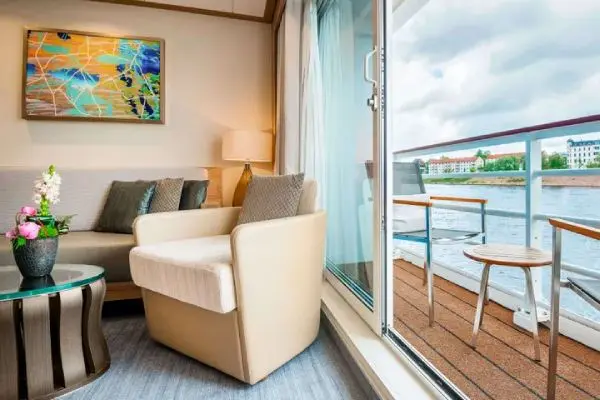 Spacious cruise suite room