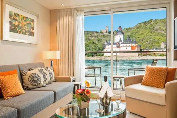 Spacious cruise suite room