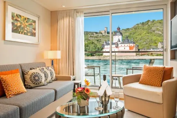 Spacious cruise suite room