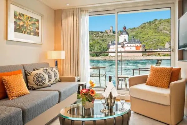 Spacious cruise suite room