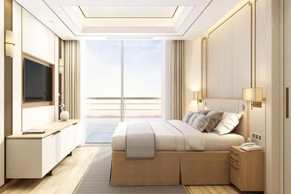 Spacious cruise suite room