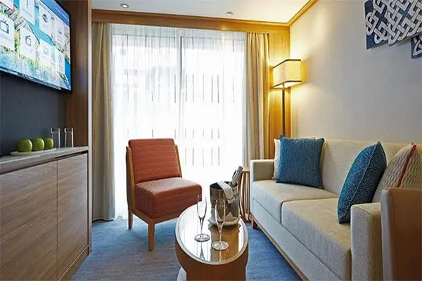 Spacious cruise suite room