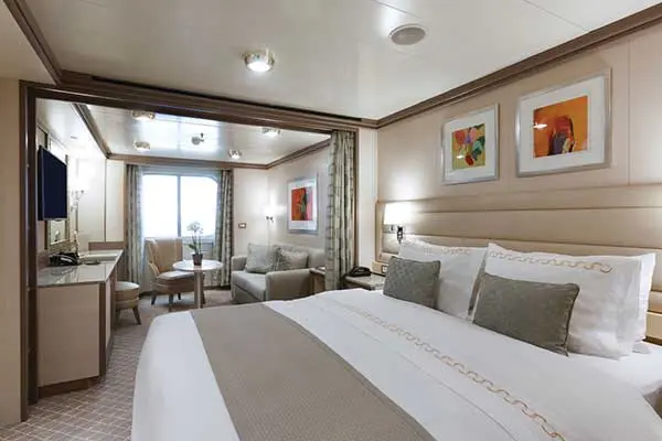 Spacious cruise suite room