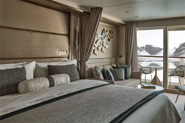 Spacious cruise suite room